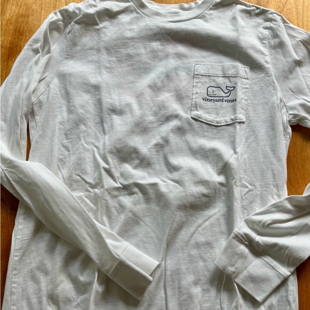 Vineyard Vines KIDS SANTA WHALE Classic White Long Sleeve Tee, Large 16